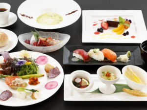 2026 Summer<br />
夕食イメージ　和洋折衷コース料理<br />
食事会場　2Fレストラン